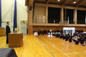 令和５年度全日本選手権大会自転車競技・山梨県高等学校総合体育大会・山梨県高等学校将棋選手権大会の納め式が行われました。