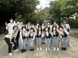 沖縄修学旅行１日目の様子です。