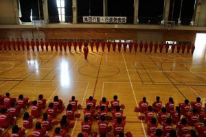 平成30年度第1学年集団行動・行進発表会が行われました