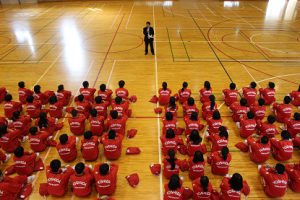 平成30年度第1学年集団行動・行進発表会が行われました