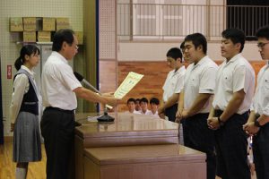 8月23日(木)夏季休業明け 納め式の様子です