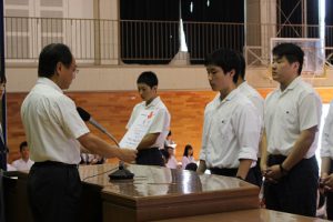 8月23日(木)夏季休業明け 納め式の様子です