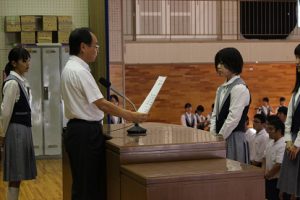 8月23日(木)夏季休業明け 納め式の様子です