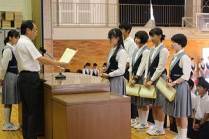 8月23日(木)夏季休業明け 納め式の様子です