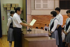 8月23日(木)夏季休業明け 納め式の様子です