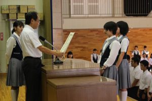 8月23日(木)夏季休業明け 納め式の様子です