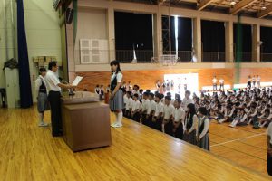 8月23日(木)夏季休業明け 納め式の様子です