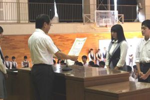 8月23日(木)夏季休業明け 納め式の様子です