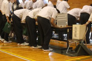 平成31年度生徒会役員立候補者立会演説会が行われました