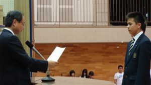 平成30年度後期･平成31年度前期生徒会役員認証式が行われました
