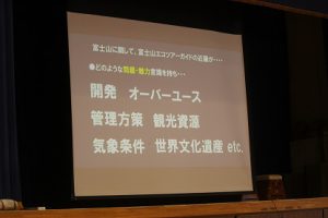 1学年総合的な学習の時間「富士山学」講演会が行われました
