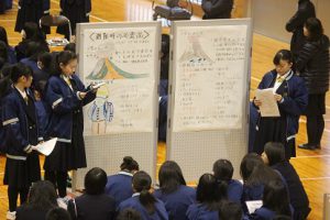 平成30年度2学年総合的な学習の時間「富士山学」研究発表会が行われました