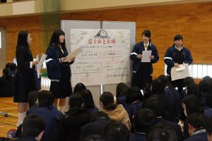 平成30年度2学年総合的な学習の時間「富士山学」研究発表会が行われました