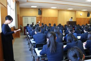 平成30年度 第12回 1学年オープンスタディー（卒業生の話）が行われました