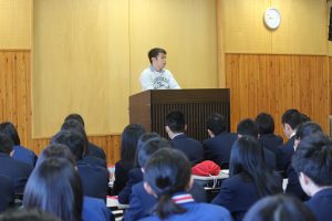 平成30年度 第12回 1学年オープンスタディー（卒業生の話）が行われました