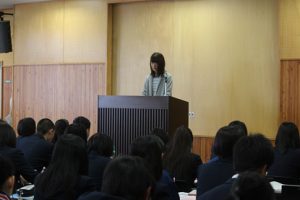 平成30年度 第12回 1学年オープンスタディー（卒業生の話）が行われました