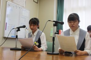 生徒会役員候補立会演説会・投票が行われました