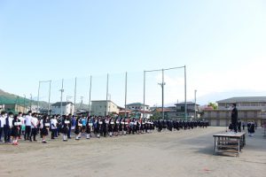 令和3年度山梨県高等学校総合体育大会壮行会が行われました