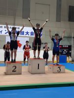 祝　優勝 関東高校体育大会 ウエイトリフティング部（梶原健成くん・宮下姫実さん ボート部（塘 智行くん・勝呂日陽くんペア）