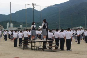 令和3年8月23日（月）始業・納め式の様子です。