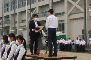 令和3年8月23日（月）始業・納め式の様子です。
