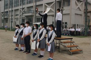 令和3年8月23日（月）始業・納め式の様子です。