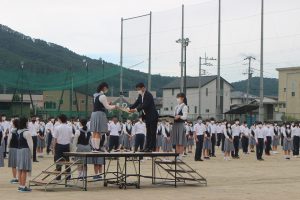 令和3年8月23日（月）始業・納め式の様子です。