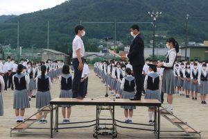令和3年8月23日（月）始業・納め式の様子です。