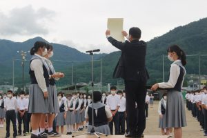 令和3年8月23日（月）始業・納め式の様子です。