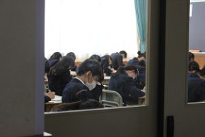令和3年度 後期第1回試験(1・2年)1日目です