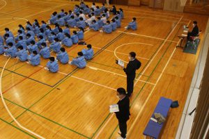 令和4年度1学年集団行動 行進発表会が行われました