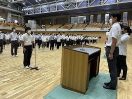 令和４年度全国高等学校総合体育大会山梨県選手団結団壮行式・第46回全国高等学校総合文化祭東京大会派遣激励会が行われました