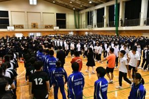 令和５年度山梨県高等学校総合体育大会壮行会が行われました。