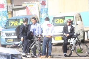 令和５年度山梨県高等学校県下一斉「通学時マナーアップ運動」が行われました。