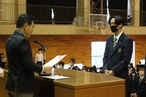 令和５年度全日本選手権大会自転車競技・山梨県高等学校総合体育大会・山梨県高等学校将棋選手権大会の納め式が行われました。