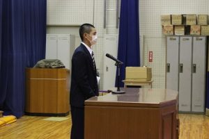 令和５年度全日本選手権大会自転車競技・山梨県高等学校総合体育大会・山梨県高等学校将棋選手権大会の納め式が行われました。