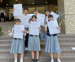 祝 優勝 令和５年度YBS杯県下高校放送コンテスト アナウンス部門第１位廣瀬麻帆さん 朗読部門第１位小林心詠さん