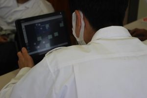 BYOD端末を使った保健の授業の様子です。