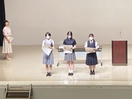祝 優勝 令和５年度YBS杯県下高校放送コンテスト アナウンス部門第１位廣瀬麻帆さん 朗読部門第１位小林心詠さん