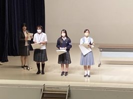祝 優勝 令和５年度YBS杯県下高校放送コンテスト アナウンス部門第１位廣瀬麻帆さん 朗読部門第１位小林心詠さん