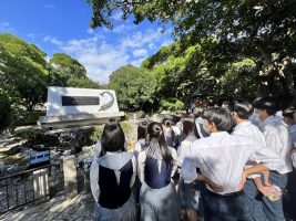 沖縄修学旅行１日目の様子です。