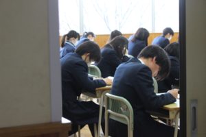 令和５年度後期第２回試験（１・２年生） １日目の様子です。