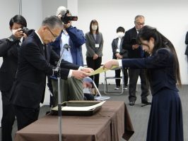 祝　最優秀賞　優秀賞 放送部  ２０２４山梨県高校生交通安全CMコンテスト表彰式が行われました。