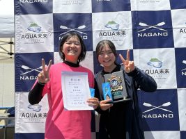 祝 優勝 信毎諏訪湖レガッタ  ボート部 男子シングルスカル 間根山馨さん・女子ダブルスカル  天野楓奈・梶原千聖さん